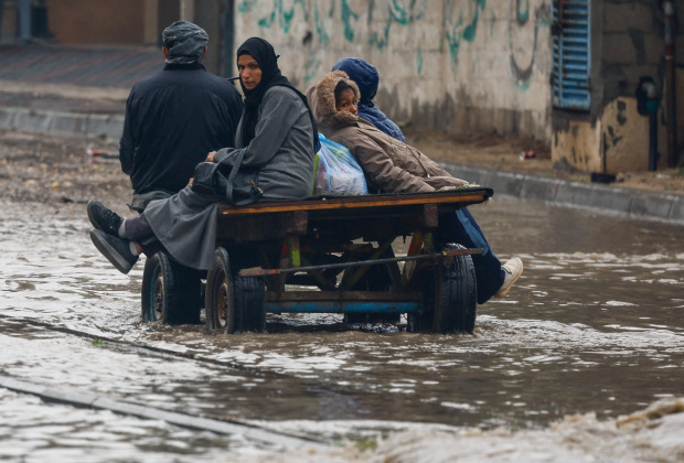 Baby killed after torrential rain hits Gaza tents